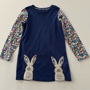 Mini Boden 9-10 Girls Bunny Floral Dress